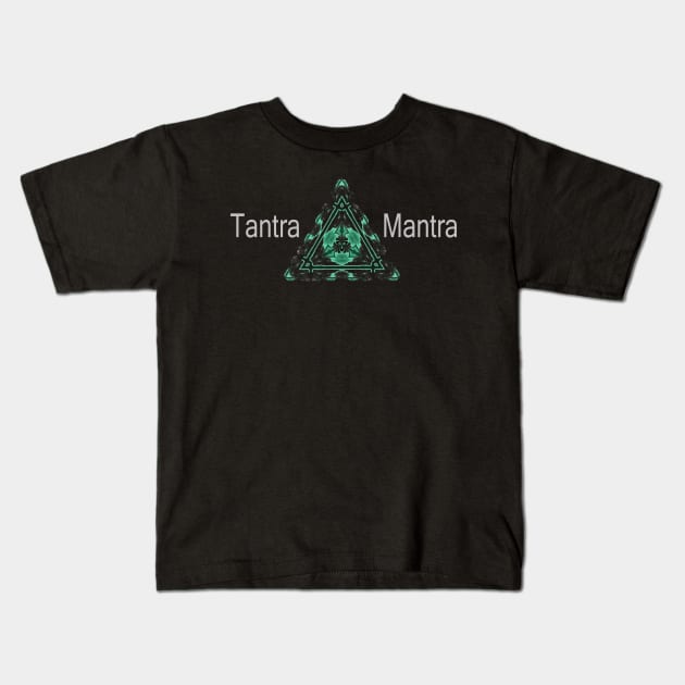 Tantra Mantra Transcendental Meditation Triangle Mandala Kids T-Shirt by PlanetMonkey